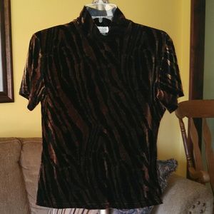 Vintage 1990s Jonden by Linda Leal Zebra Print Top